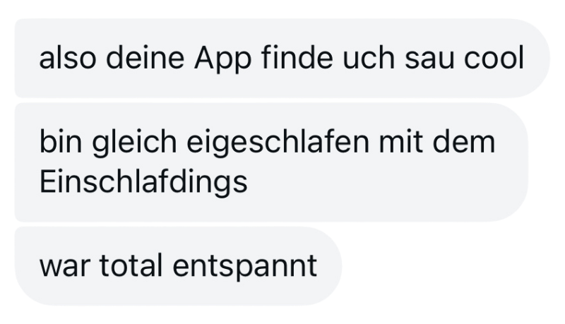 Screenshot: Feedback zur App